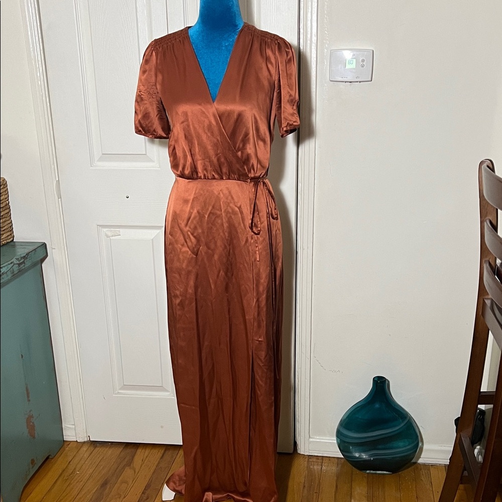 SALONI Silk Wrap Maxi Dress Women’s 4 Small